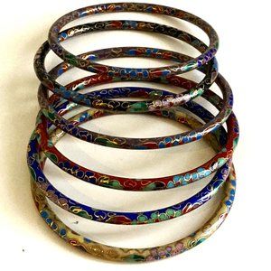 Great cloisonne bangles X 6!